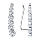 Серьги из серебра с фианитами из серебро