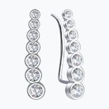 Серьги из серебра с фианитами из серебро — вид 2