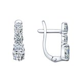 Серьги из серебра с фианитами из серебро