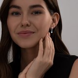 Серьги из серебра с фианитами из серебро — вид 2