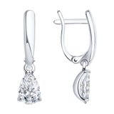 Серьги из серебра с фианитами из серебро