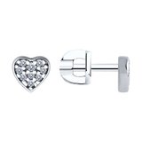 Серьги из серебра с фианитами из серебро