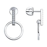 Серьги из серебра с фианитами из серебро