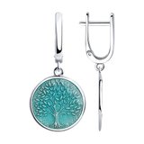 Серьги из серебра с эмалью из серебро