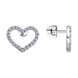 Серьги из серебра с фианитами из серебро