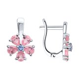 Серьги из серебра с фианитами из серебро