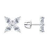 Серьги из серебра с фианитами из серебро