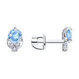 Серьги из серебра с фианитами из серебро