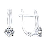 Серьги из серебра с фианитами из серебро