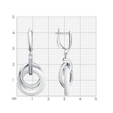 Серьги из серебра с керамическими вставками и фианитами из серебро — вид 4