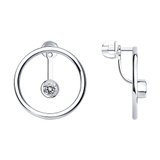 Серьги из серебра с фианитами из серебро