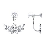 Серьги из серебра с фианитами из серебро