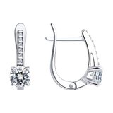 Серьги из серебра с фианитами из серебро
