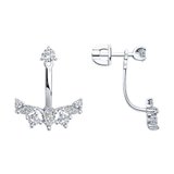 Серьги из серебра с фианитами из серебро