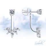 Серьги из серебра с фианитами из серебро