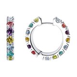 Серьги из серебра с фианитами из серебро