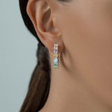 Серьги из серебра с фианитами из серебро — вид 3