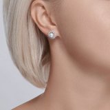 Серьги из серебра с жемчугом и фианитами из серебро — вид 3
