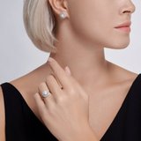 Серьги из серебра с жемчугом и фианитами из серебро — вид 4