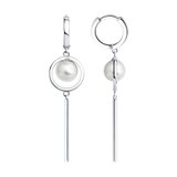 Серьги из серебра с жемчугом из серебро