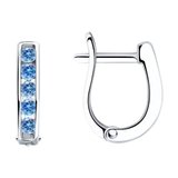 Серьги из серебра с фианитами из серебро