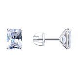 Серьги из серебра с фианитами из серебро