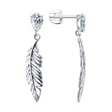 Серьги из серебра с фианитами из серебро