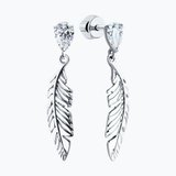 Серьги из серебра с фианитами из серебро — вид 2