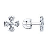 Серьги из серебра с фианитами из серебро