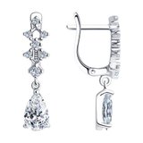 Серьги из серебра с фианитами из серебро