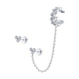 Серьги из серебра с фианитами из серебро