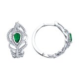 Серьги из серебра с фианитами из серебро