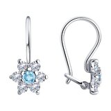 Серьги из серебра с фианитами из серебро