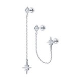 Серьги из серебра с фианитами из серебро