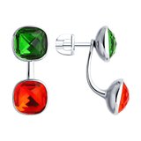 Серьги из серебра с кристаллами из серебро