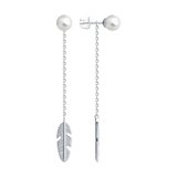 Серьги из серебра с жемчугом из серебро