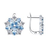 Серьги из серебра с фианитами из серебро