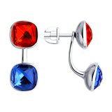 Серьги из серебра с кристаллами из серебро