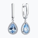 Серьги из серебра с фианитами из серебро — вид 2