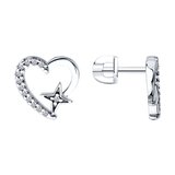 Серьги из серебра с фианитами из серебро