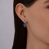 Серьги из серебра с фианитами из серебро — вид 3