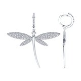 Серьги из серебра с фианитами из серебро