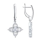 Серьги из серебра с фианитами из серебро