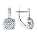 Серьги из серебра с фианитами из серебро