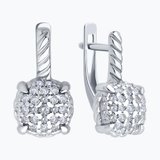 Серьги из серебра с фианитами из серебро — вид 2