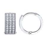 Серьги из серебра с фианитами из серебро