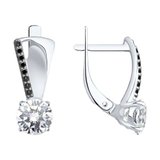 Серьги из серебра с фианитами из серебро