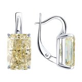 Серьги из серебра с фианитами из серебро