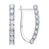 Серьги из серебра с фианитами из серебро