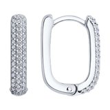 Серьги из серебра с фианитами из серебро